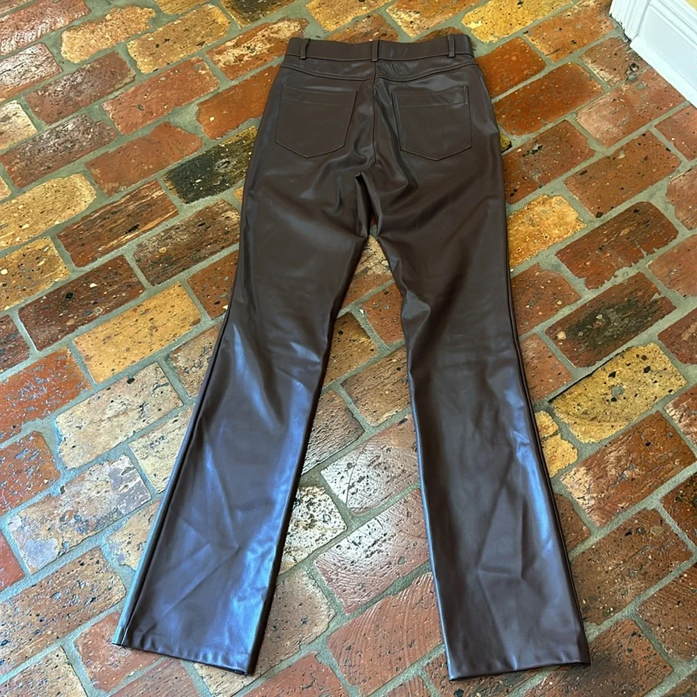 Zara faux leather split hem pants szM
